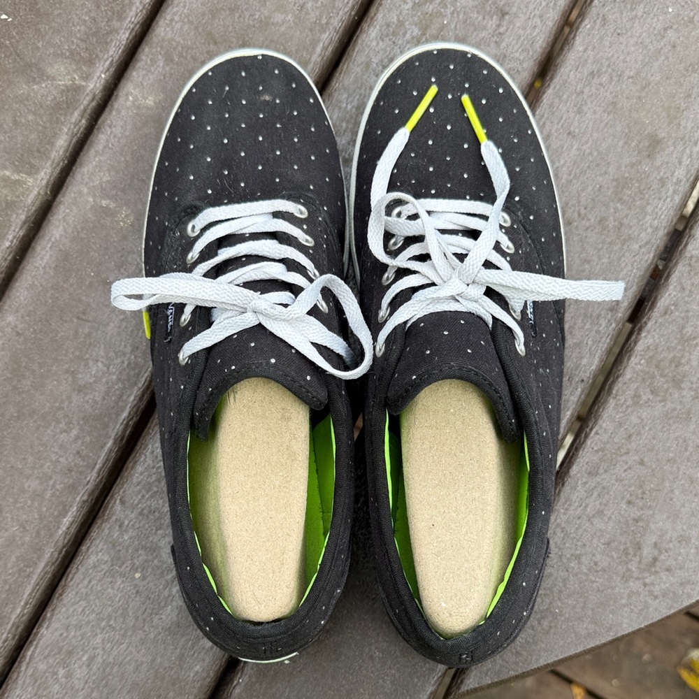 Vans Black Sneakers with tiny silver Dots and white Laces